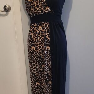 Elegant One-Shoulder Leopard Print Dress